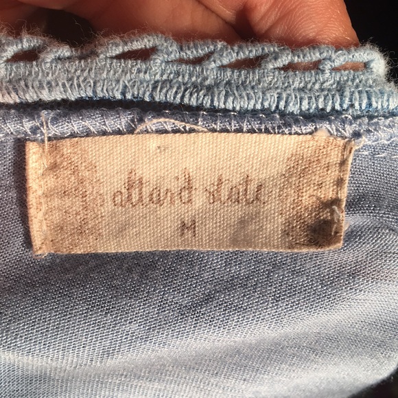 Altar’d State Blue Tank Top High Lace Neckline - Picture 6 of 8